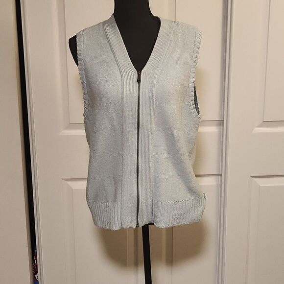 Vintage Liz Claiborne zip front sweater vest - Picture 1 of 8